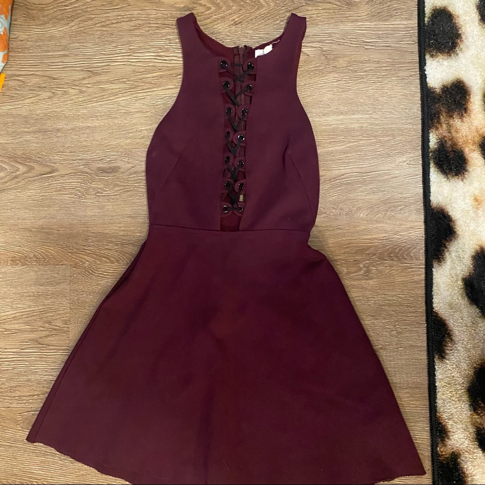 maroon mini dress